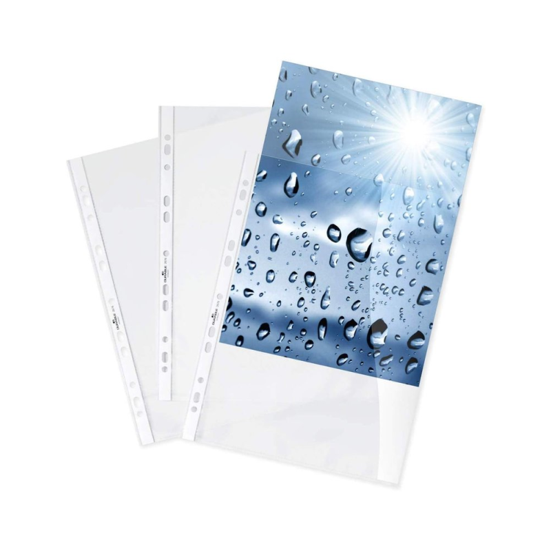 Funda multitaladro durable standard din a4 polipropileno 80 mc cristal bolsa de 100 unidades
