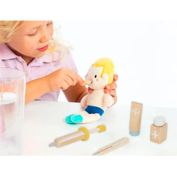 Juego infantil imaginovo madera maletin de medico +3 años 11 piezas 24,5x18x10cm