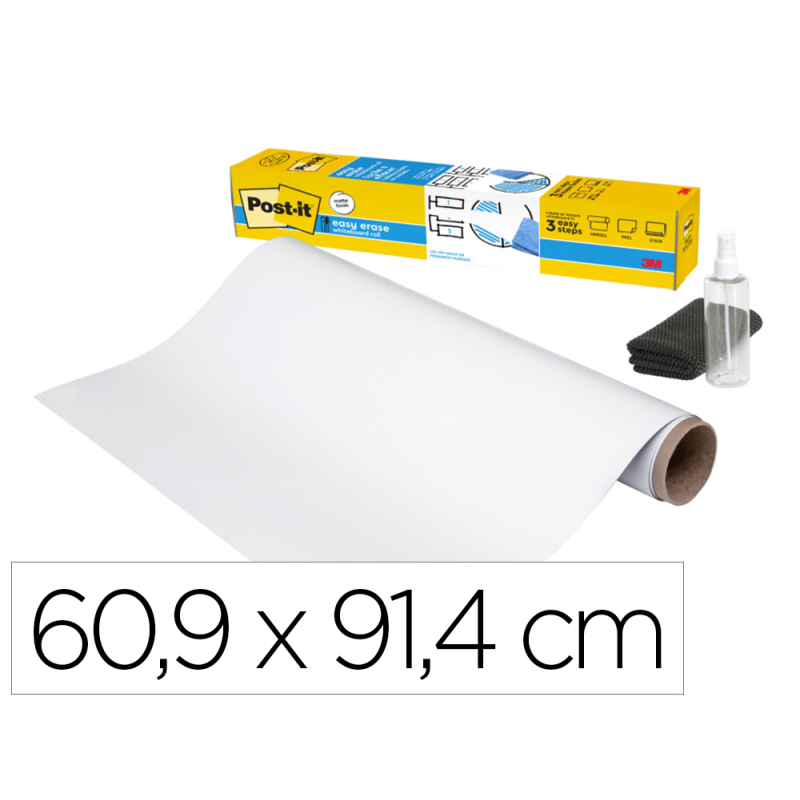 Pizarra blanca post-it super sticky flex adhesiva removible rollo 60,9x91,4 cm