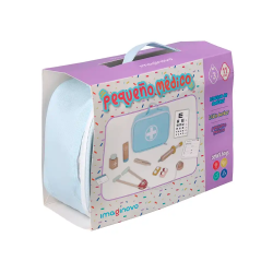 Juego infantil imaginovo madera maletin de medico +3 años 11 piezas 24,5x18x10cm