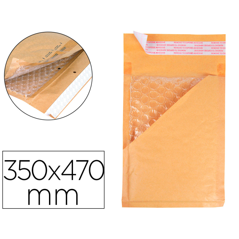 Sobre burbujas crema q-connect k/7 350 x 470 mm caja de 50