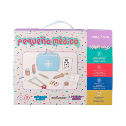 Juego infantil imaginovo madera maletin de medico +3 años 11 piezas 24,5x18x10cm