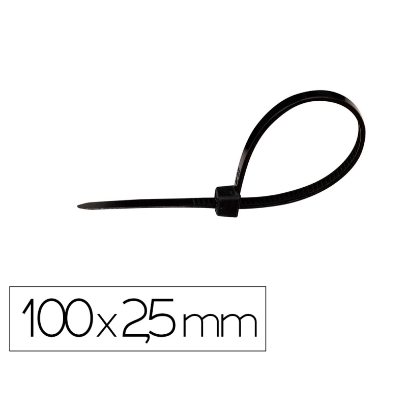 Brida q-connect color negro 100x2,5 mm bolsa de 100 unidades