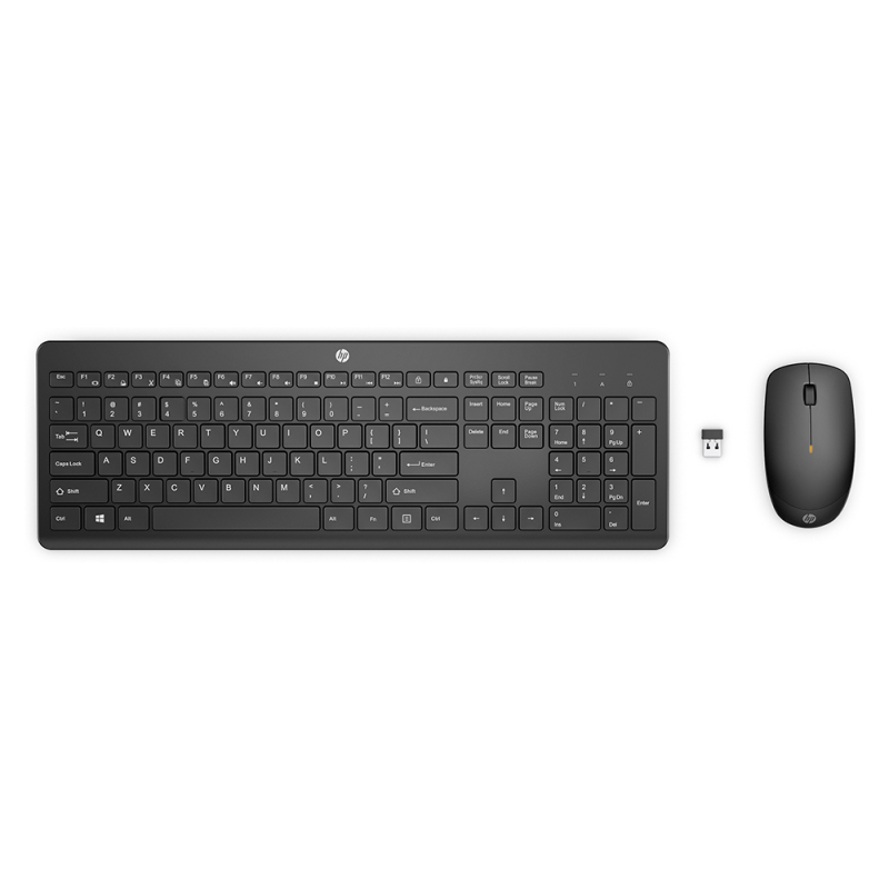 Set teclado + raton inalambrico hp combo 235 color negro