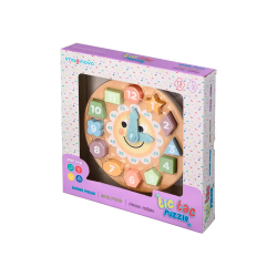 Juego infantil imaginovo madera reloj +3 años 13 piezas 29x29x3,5cm
