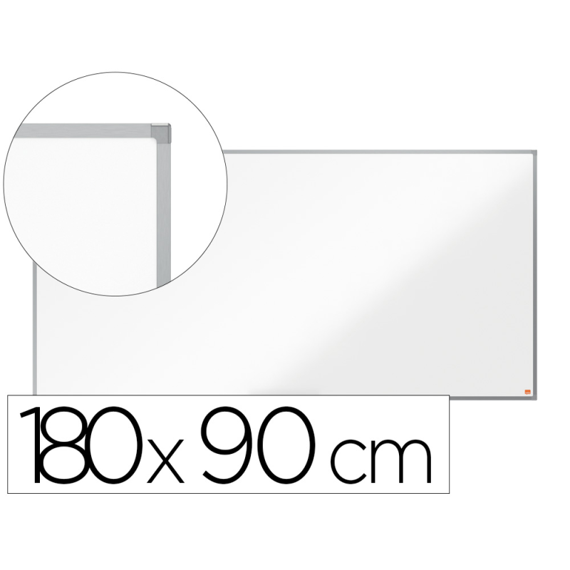 Pizarra blanca nobo essence acero lacado 1800x900 mm