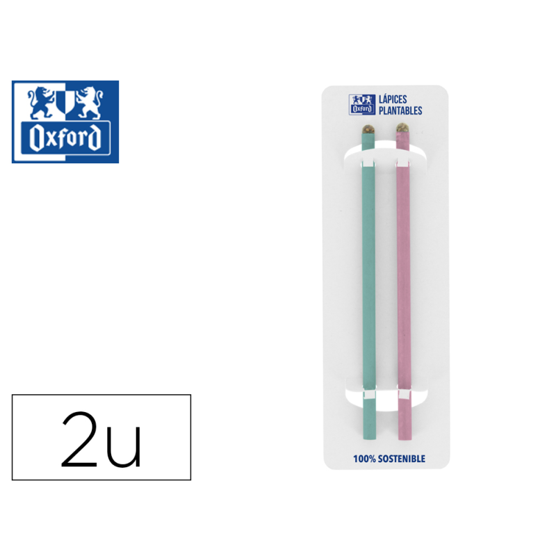 Lapices de grafito oxford nature plantables pack de 2 unidades