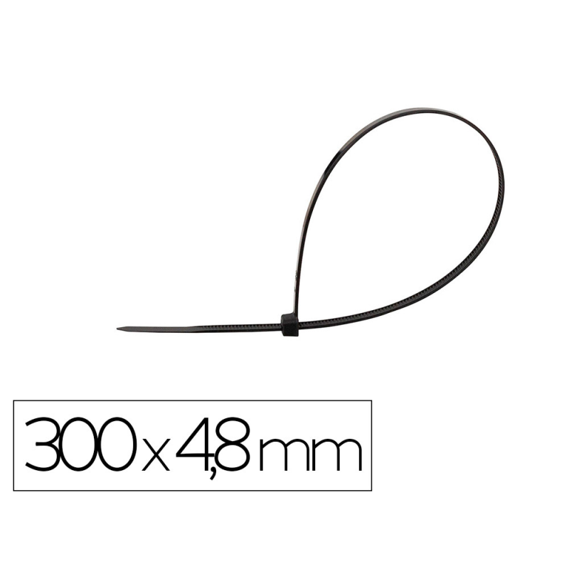 Brida q-connect color negro 300x4,8 mm bolsa de 100 unidades