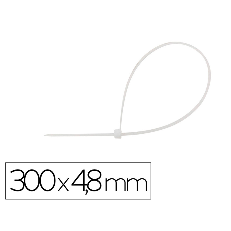 Brida q-connect color blanco 300x4,8 mm bolsa de 100 unidades