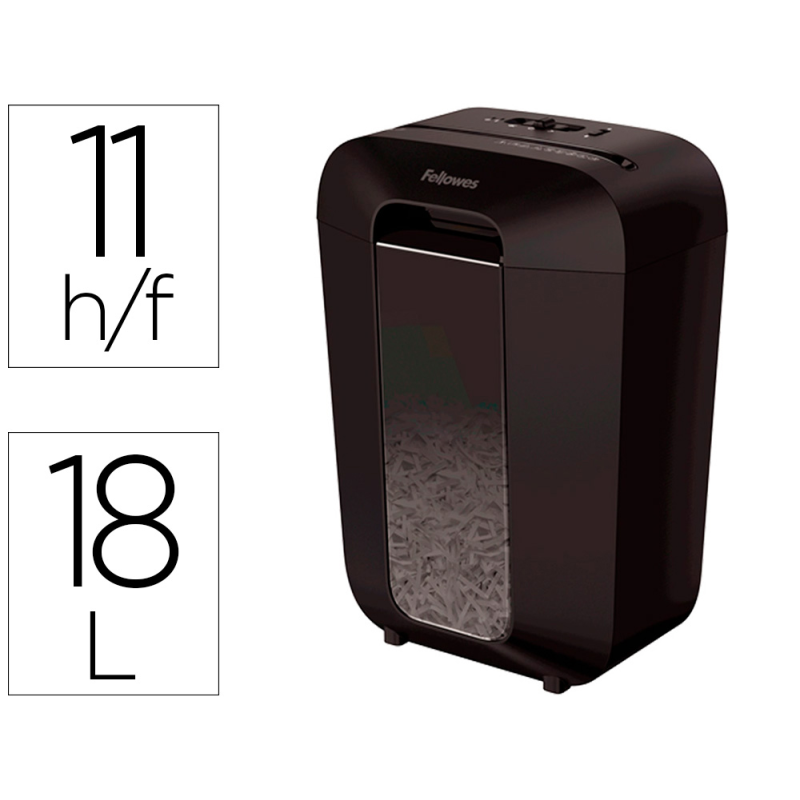 Destructora de documentos fellowes lx-70d capacidad 11h seguridad p4 destruye grapas clips y tarjeta papelera 18 l