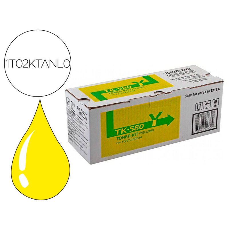 Toner kyocera -mita fs-c5150dn p6021cdn amarillo tk-580y