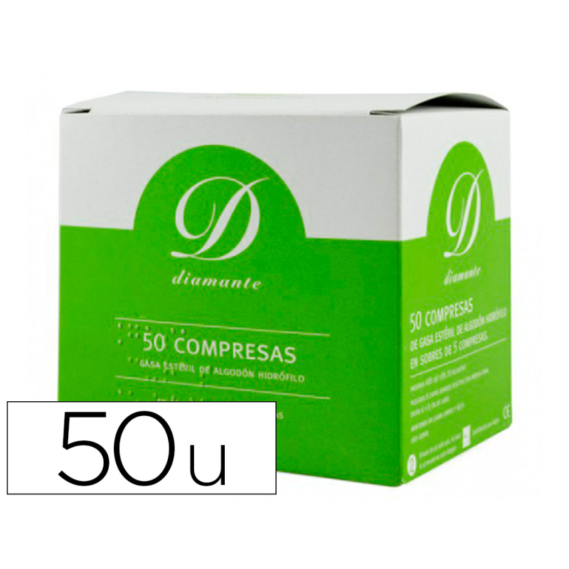 Gasa esteril algodon hidrofilo caja de 50 unidades