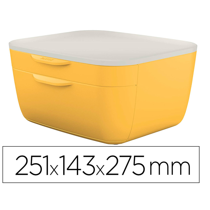 Fichero cajones de sobremesa leitz cosy 2 cajones amarillo