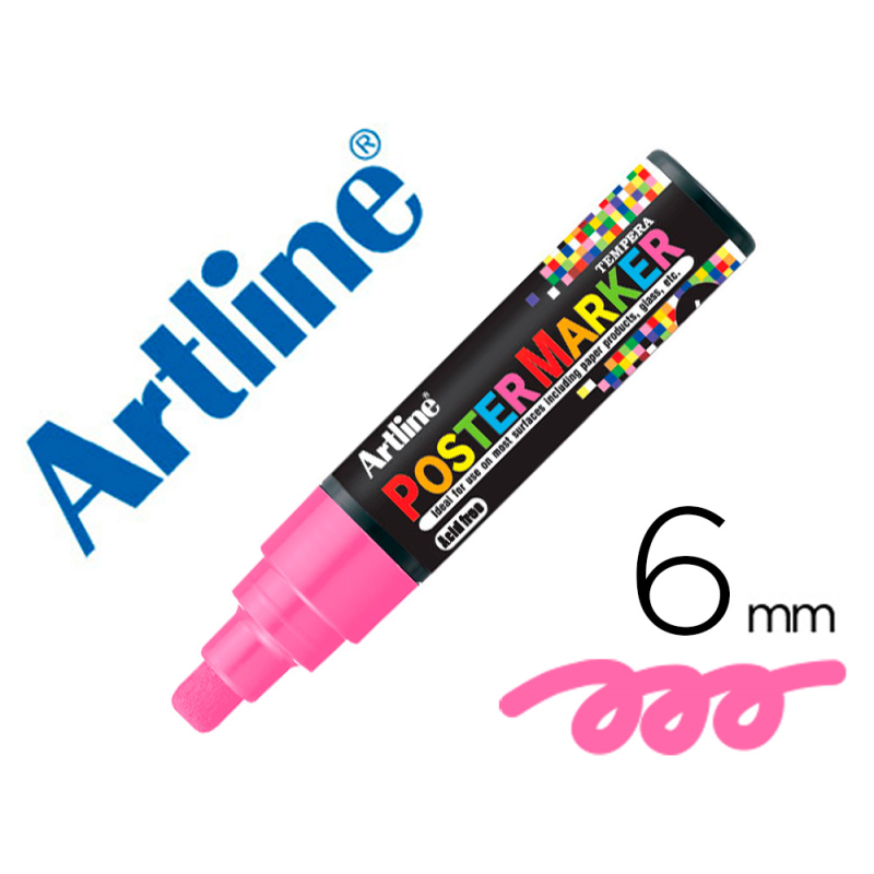 Rotulador artline poster marker epp-6-ros flu punta redonda 6 mm color rosa fluor