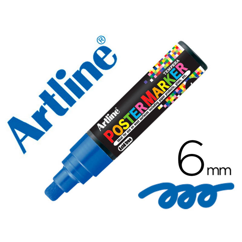 Rotulador artline poster marker epp-6-azu punta redonda 6mm color azul