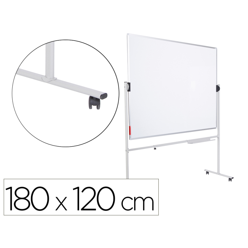 Pizarra blanca rocada volteable doble cara magnetica acero lacado 180x120 cm