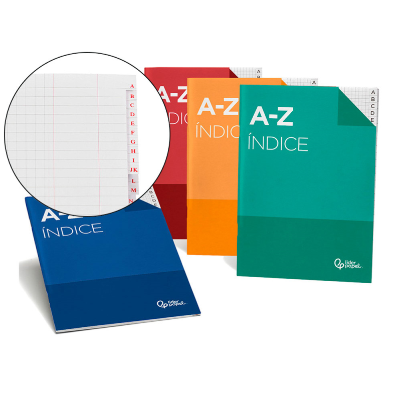 Indice liderpapel tapa cartoncillo cuarto 24 hojas 70g/m2 colores surtidos