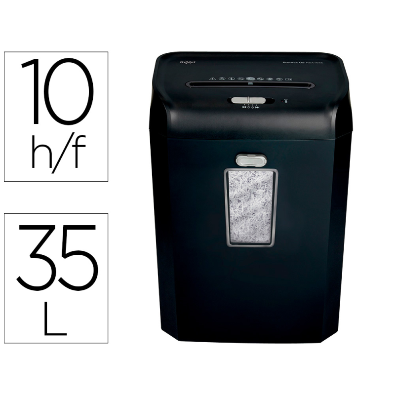 Destructora de documentos rexel promax qs rsx1035 capacidad 10 hojas particulas destruye grapas clips y