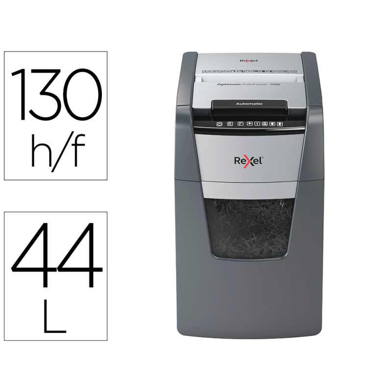 Destructora de documentos rexel optimum auto+ 130x eu capacidad 130 hojas particulas destruye grapas