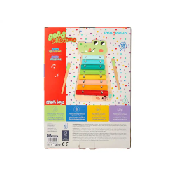 Juego infantil imaginovo madera xilofono instrumento musical cocodrilo +18 meses 28x14,8x2,5cm