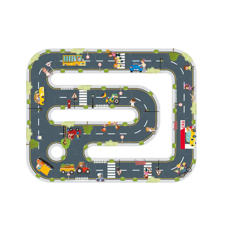 Puzle infantil imaginovo madera ciudad de carretera +3 años 21 piezas 22x22x6,4cm