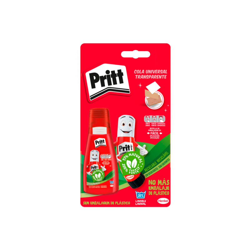 Pegamento cola universal pritt transparente bote de 100 gr