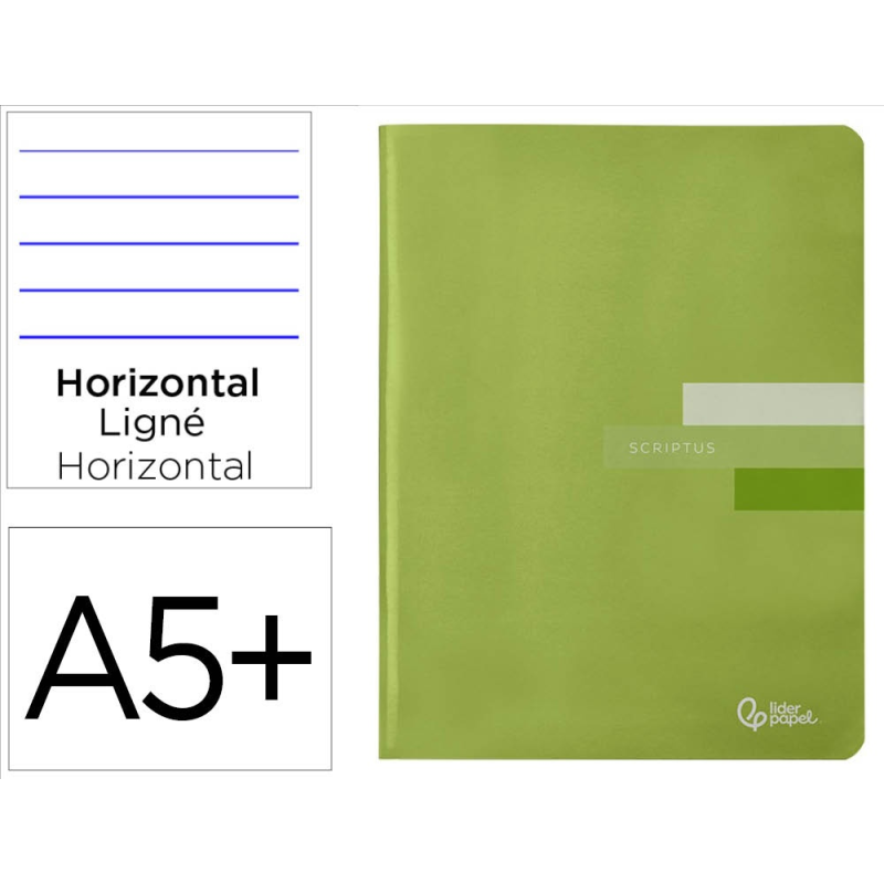 Libreta liderpapel scriptus a5 plus 48 hojas 90gr horizontal con margen