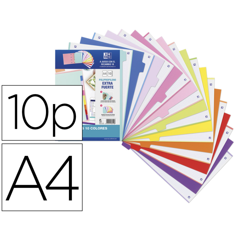 Separadores de plastico oxford polipropileno 500 mc juego de 10 separadores