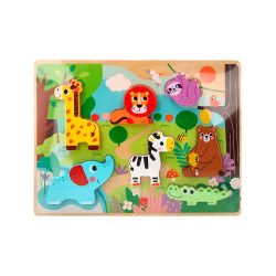Puzle infantil imaginovo madera 3d animales +12 meses 8 piezas 29,5x22x1,7cm