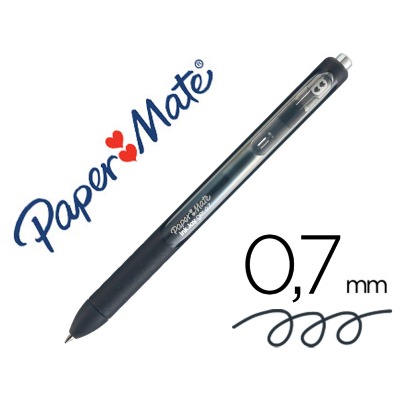 Boligrafo paper mate inkjoy retractil gel pen trazo 0,7 mm negro
