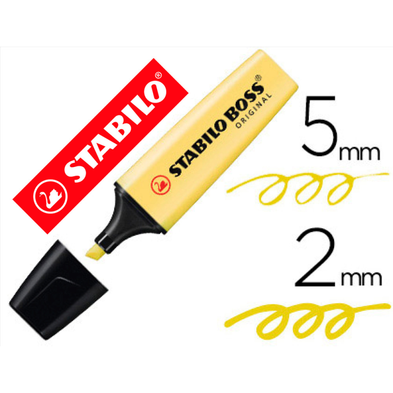 Rotulador stabilo boss pastel fluorescente 70 amarillo cremoso