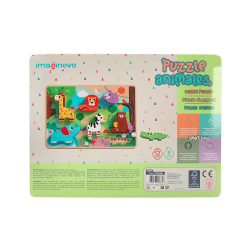 Puzle infantil imaginovo madera 3d animales +12 meses 8 piezas 29,5x22x1,7cm