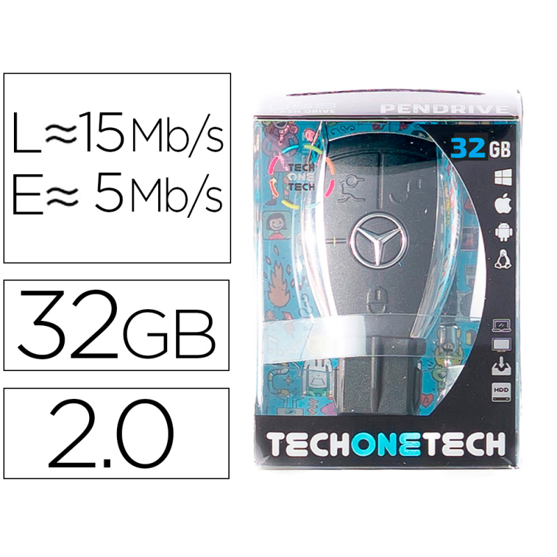 Memoria usb tech on tech llave mercedes 32 gb