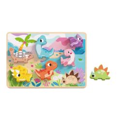Puzle infantil imaginovo madera 3d dinosaurios +12 meses 8 piezas 29,5x22x1,7cm