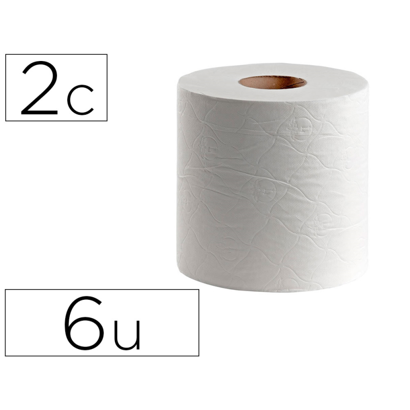 Papel secamanos dahi 2 capas celulosa gofrada 195 mm x 145 mt paquete de 6 rollos