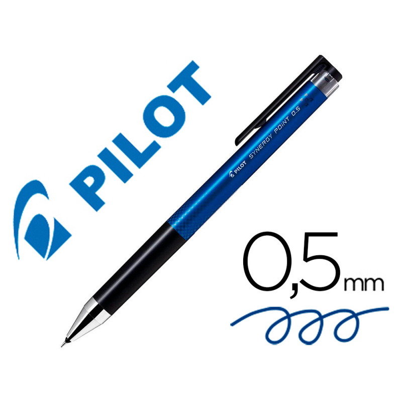 Boligrafo pilot synergy point retractil sujecion de caucho tinta gel 0,5 mm azul