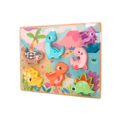 Puzle infantil imaginovo madera 3d dinosaurios +12 meses 8 piezas 29,5x22x1,7cm
