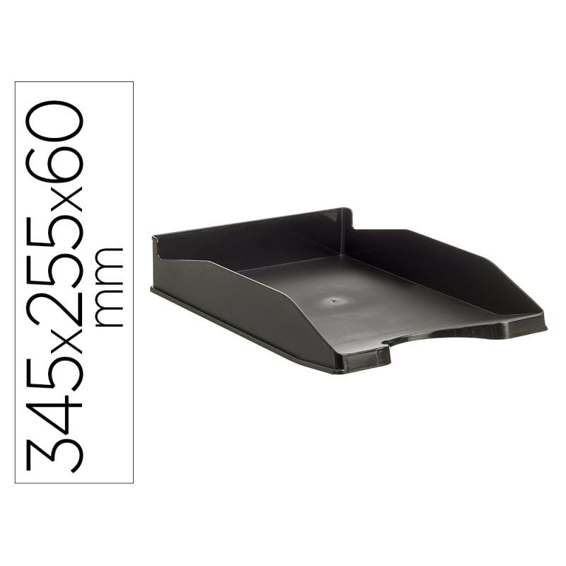 Bandeja sobremesa archivo 2000 antimicrobiana plastico apilable 3 posiciones din a4 y folio negra 345x255x60 mm