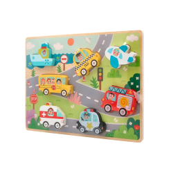 Puzle infantil imaginovo madera 3d vehiculos +12 meses 8 piezas 29,5x22x1,7cm