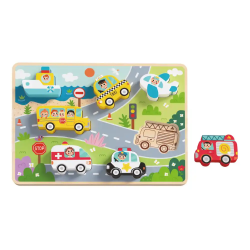Puzle infantil imaginovo madera 3d vehiculos +12 meses 8 piezas 29,5x22x1,7cm