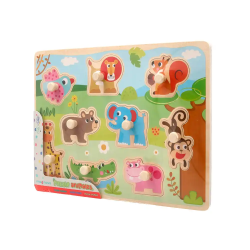 Puzle infantil imaginovo madera animales +18 meses 9 piezas 30x22,5x1,5cm