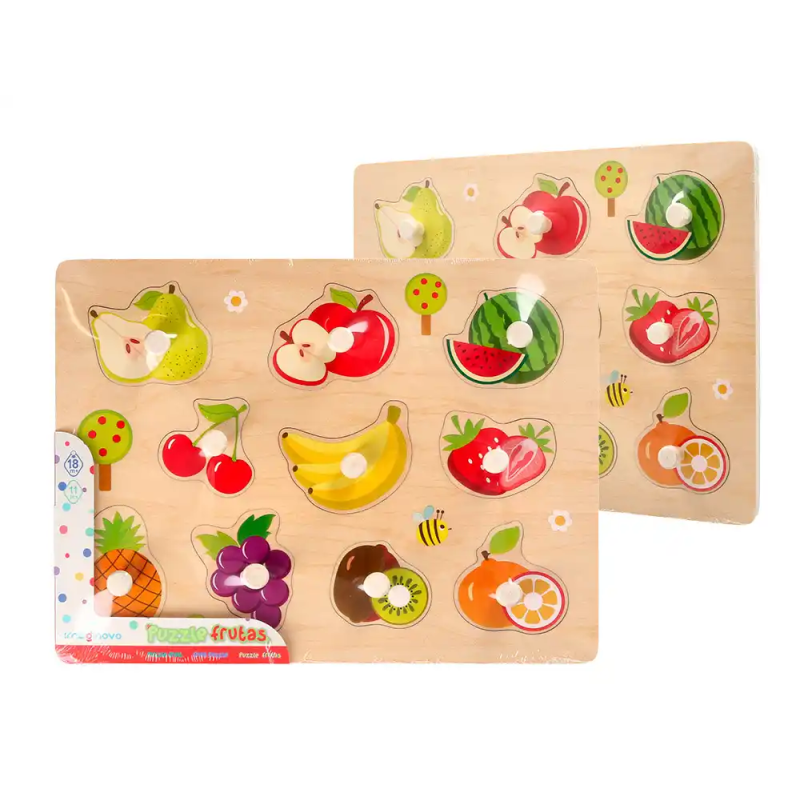 Puzle infantil imaginovo madera frutas +18 meses 10 piezas 30x22,5x1,5cm