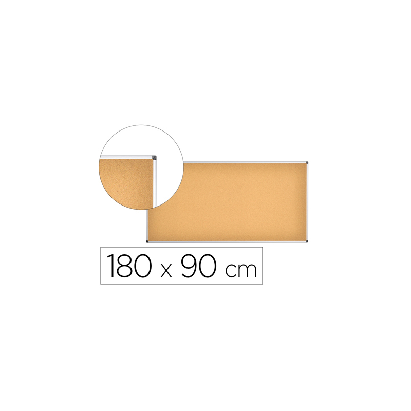 Pizarra corcho q-connect 180x90 cm marco aluminio