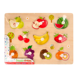 Puzle infantil imaginovo madera frutas +18 meses 10 piezas 30x22,5x1,5cm