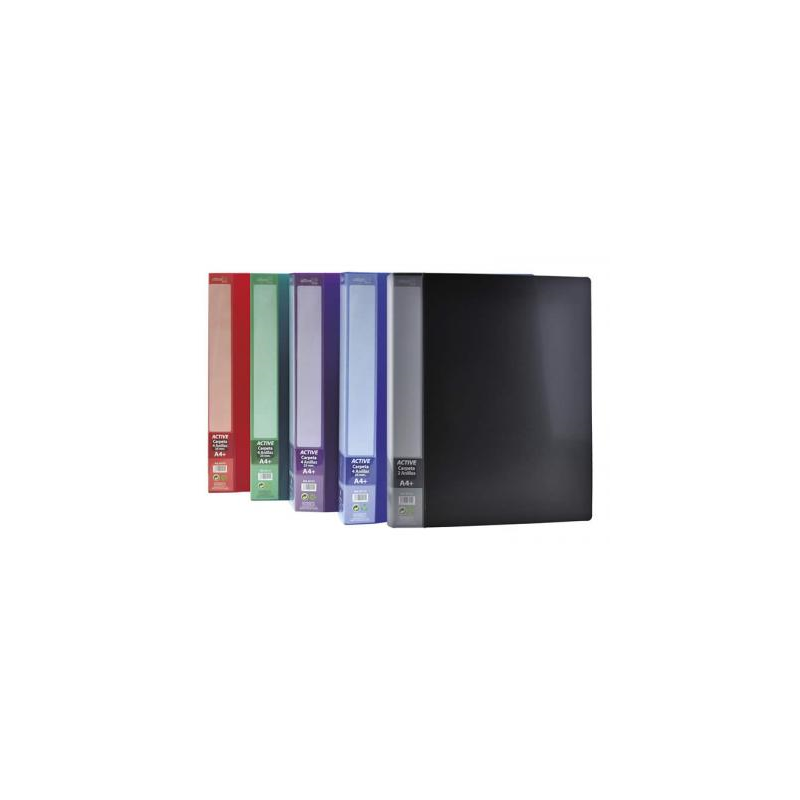 Carpeta 4 anillas de 25 mm office box active din a4 polipropileno colores surtidos