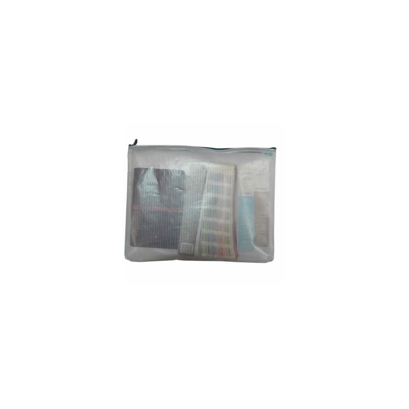 Bolsa multiusos office box malla b6 con cremallera rojo 185x215 mm