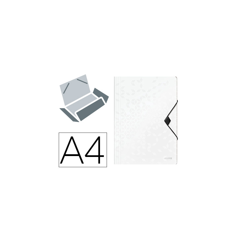Carpeta leitz wow gomas solapas polipropileno din a4 color blanco