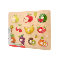 Puzle infantil imaginovo madera frutas +18 meses 10 piezas 30x22,5x1,5cm