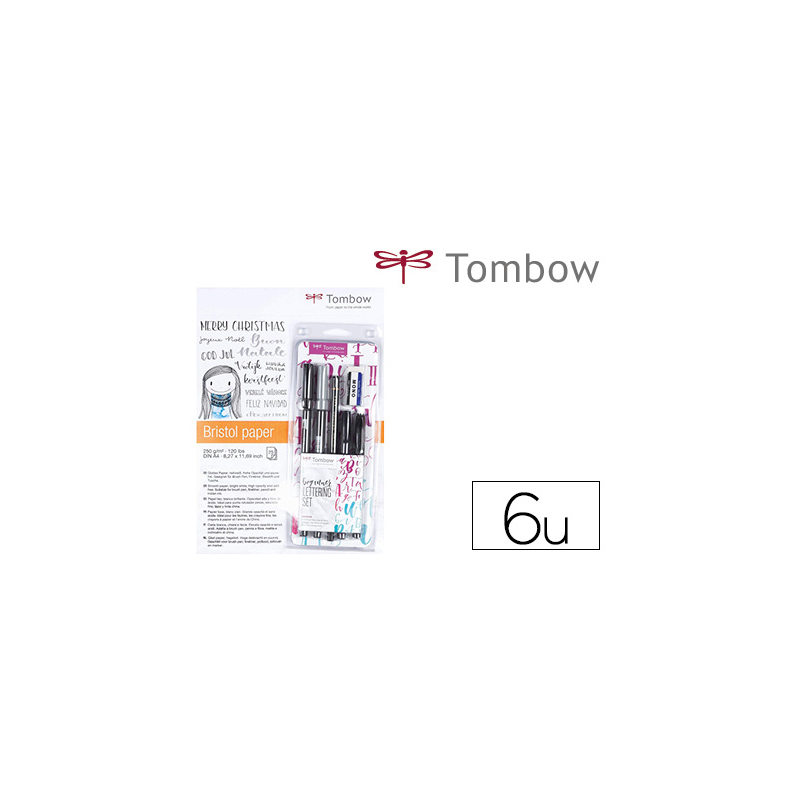 Set caligrafia tombow lettering beginner para principiante 6 piezas