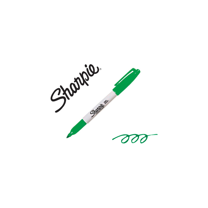 Rotulador sharpie permanente punta fina verde